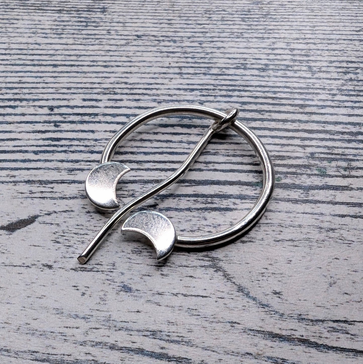 moon orbit penannular shawl pin
