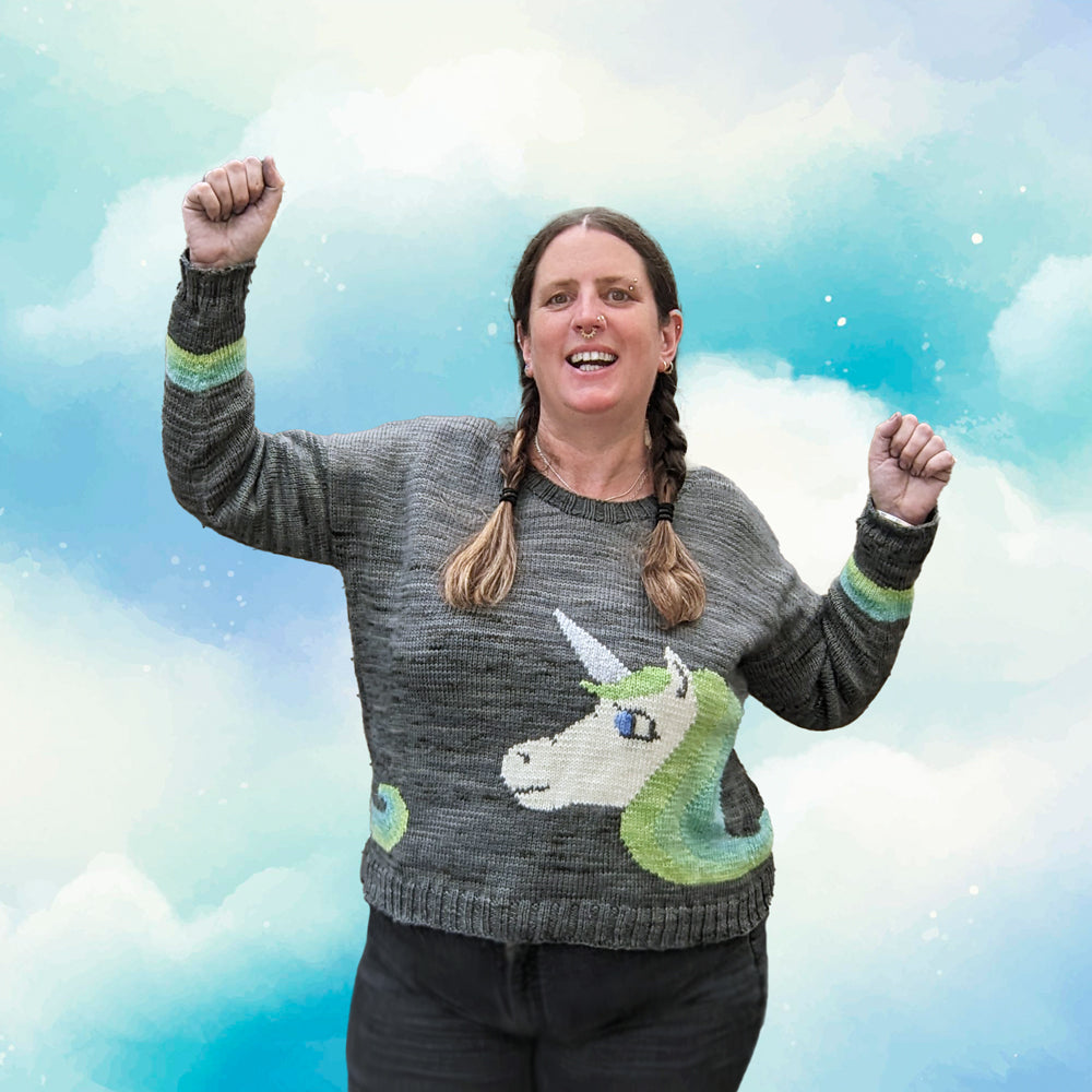 Unicorn sweater (grownup version) - printed pattern