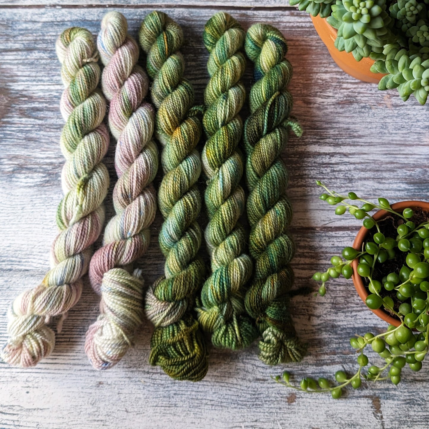 Greenery mini-skein set