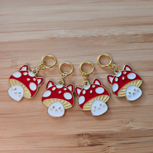 Meowshroom stitchmarkers