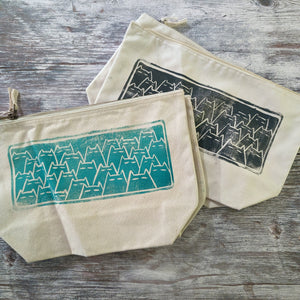 Hand printed project bags