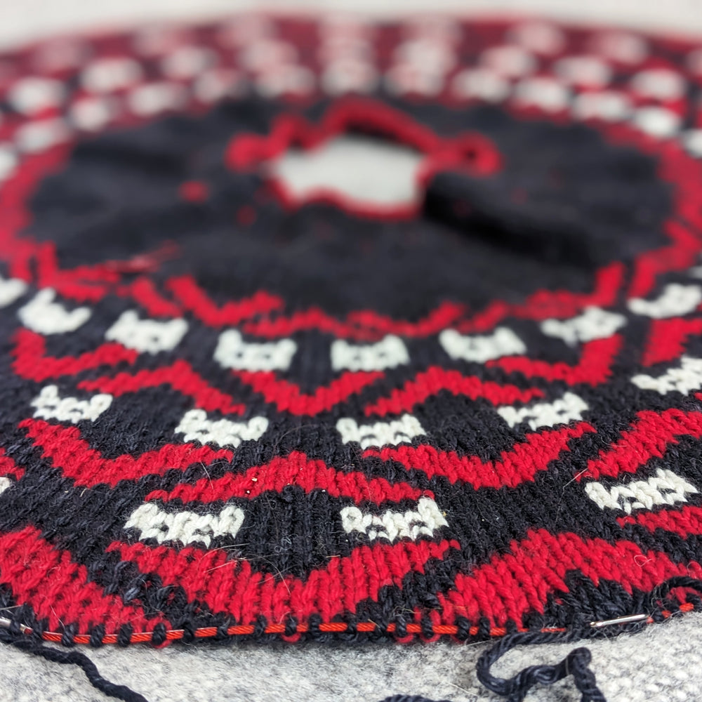 White Cats in the Black Lodge sweater - printed pattern