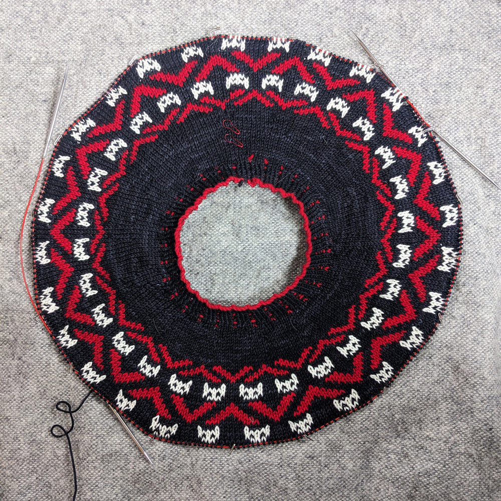 White Cats in the Black Lodge sweater - printed pattern