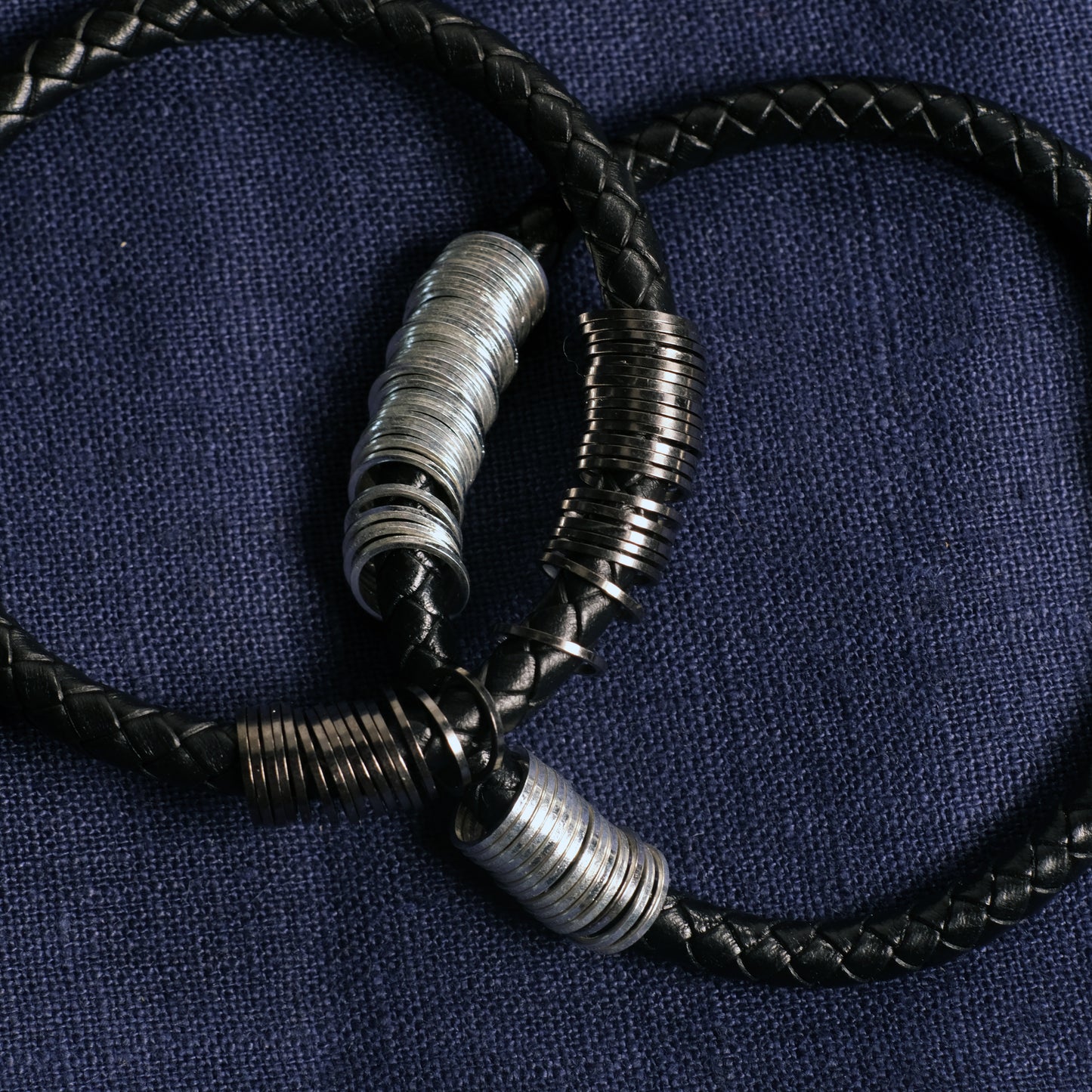 Leather stitchmarker bangle - simple markers