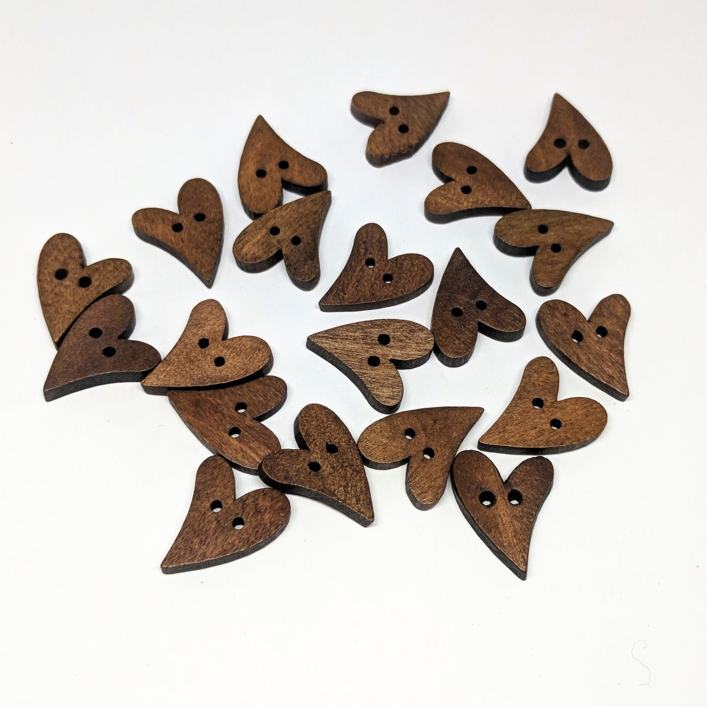Wooden heart buttons