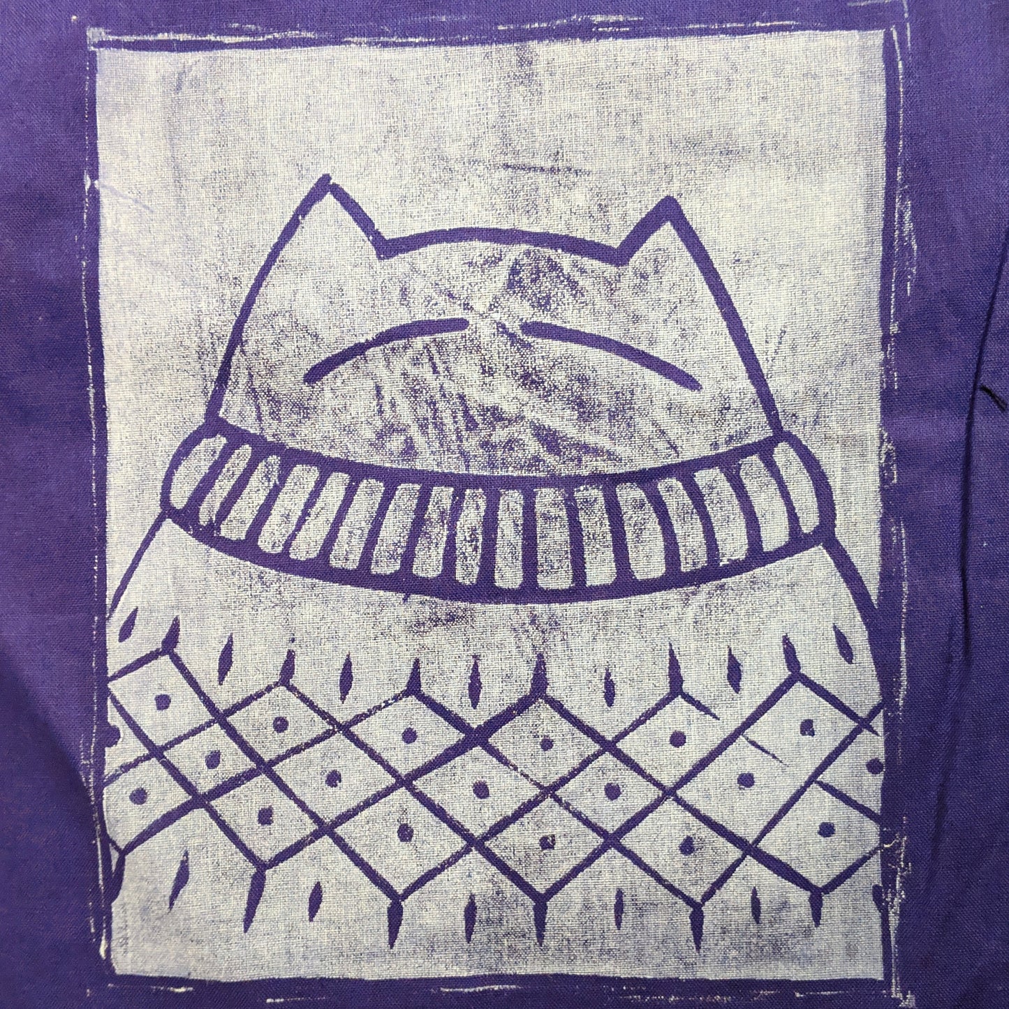 Big bright smug cat sweater sack