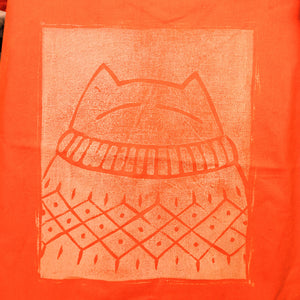 Big bright smug cat sweater sack