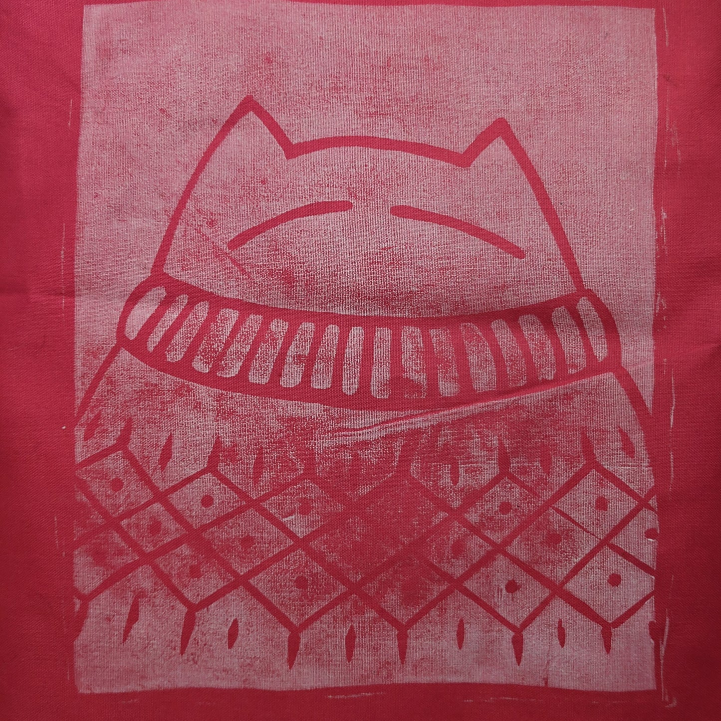 Big bright smug cat sweater sack