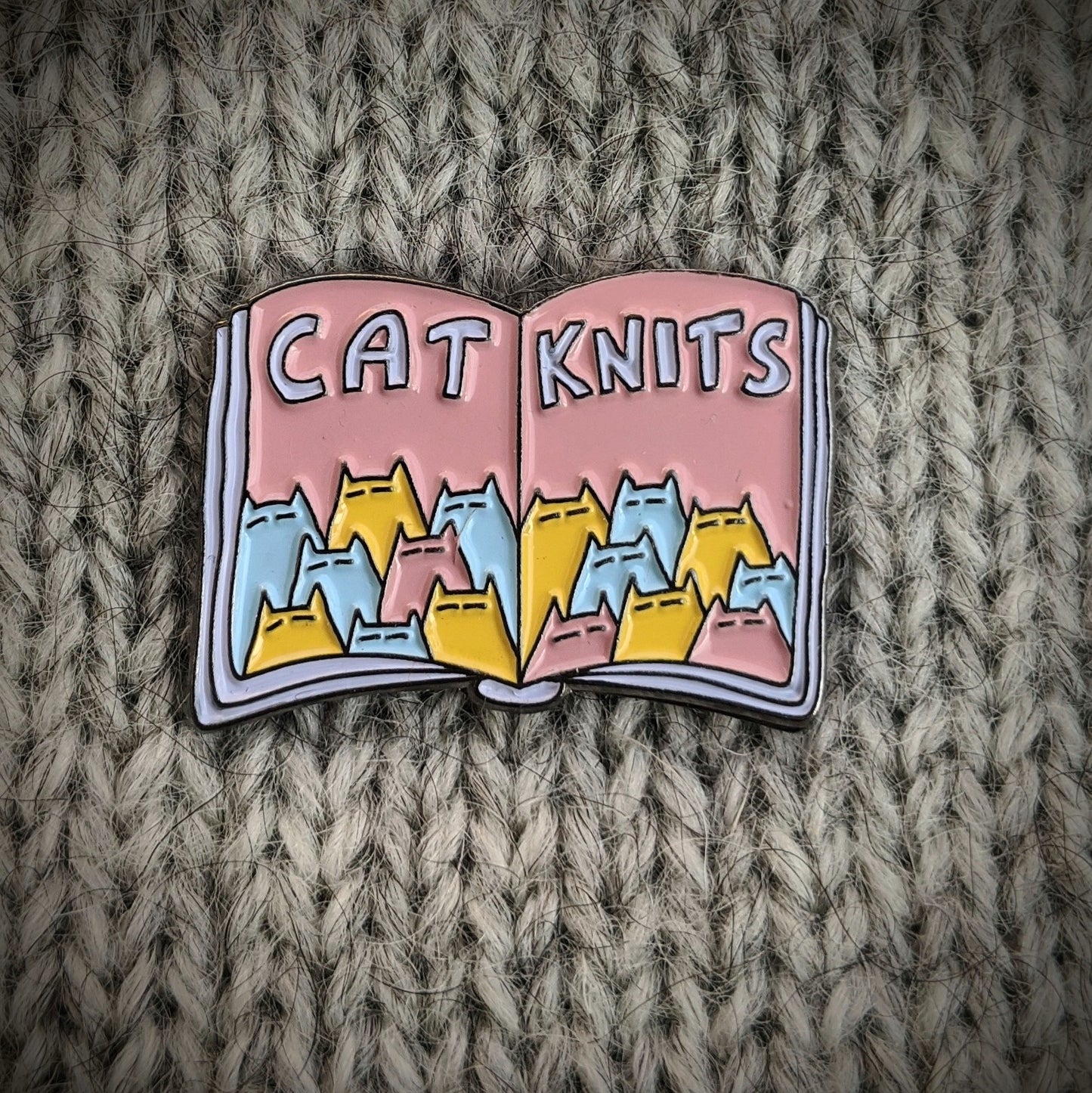 Cat Knits enamel pin