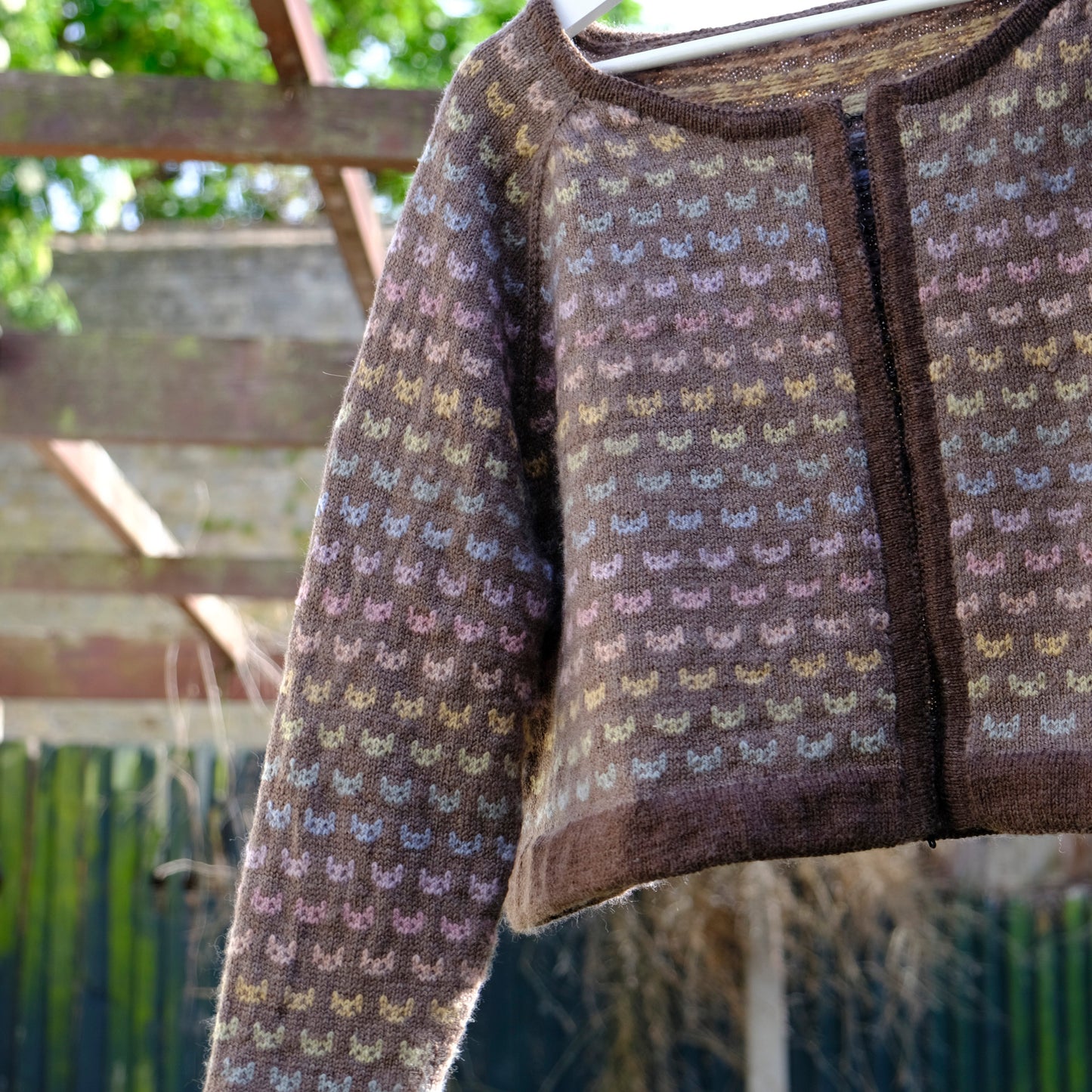 Polka Cats sweater/ cardigan - printed pattern