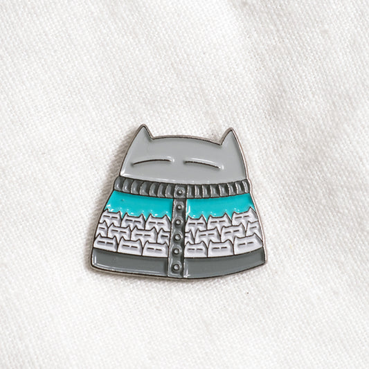 Cat inna catdigan - enamel pin