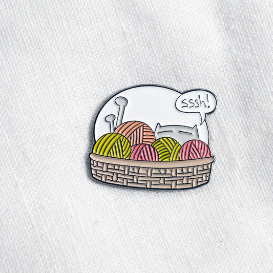 Cat's Got Your Yarn - enamel pin