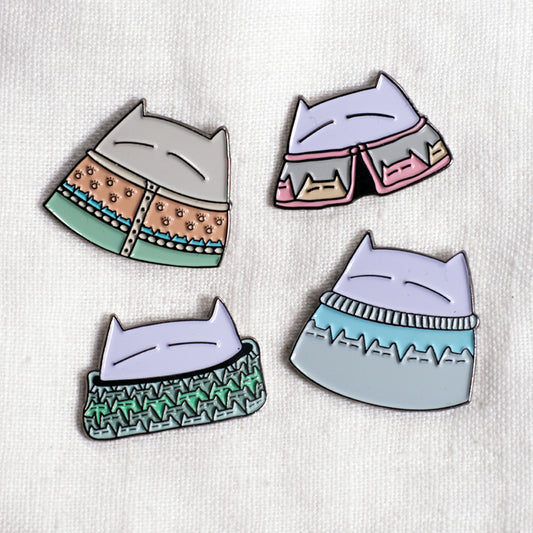 Cats in knitwear - Cat Knits - enamel pins