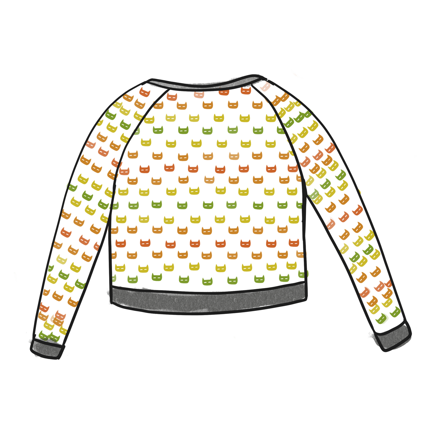 Polka Cats sweater/ cardigan - printed pattern