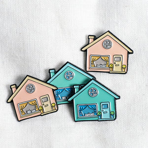 Cats and dogs stay home - enamel pins