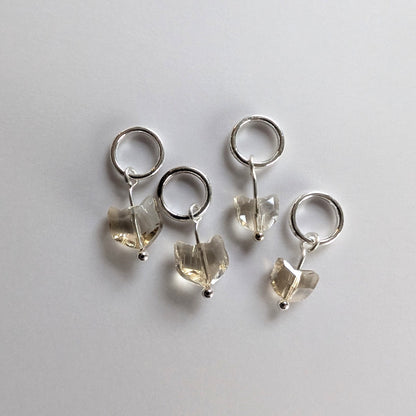 Tiny crystal cat stitchmarker pendant