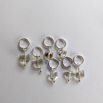 Tiny crystal cat stitchmarker pendant