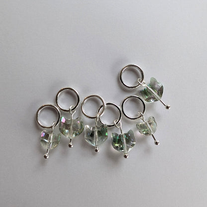 Tiny crystal cat stitchmarker pendant