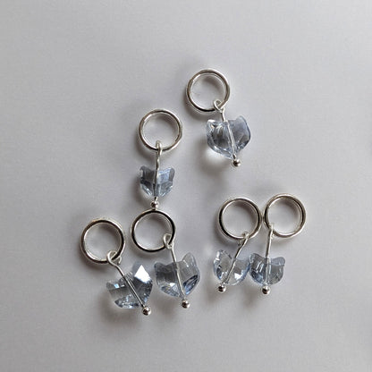 Tiny crystal cat stitchmarker pendant