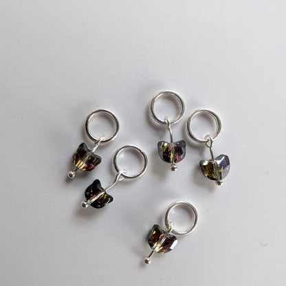 Tiny crystal cat stitchmarker pendant