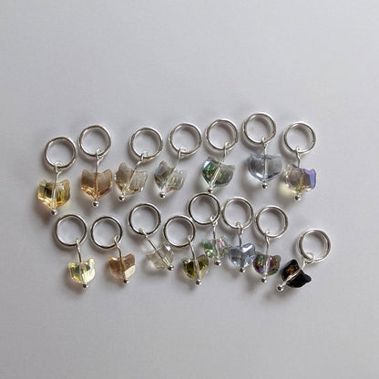 Tiny crystal cat stitchmarker pendant