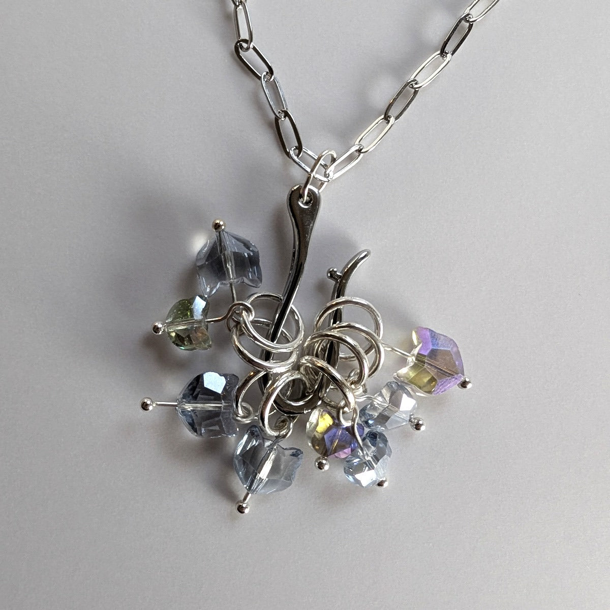 Tiny crystal cat stitchmarker pendant