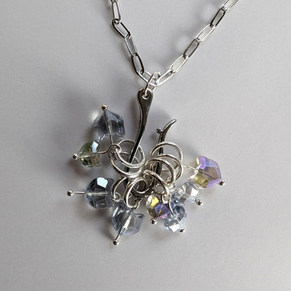 Tiny crystal cat stitchmarker pendant