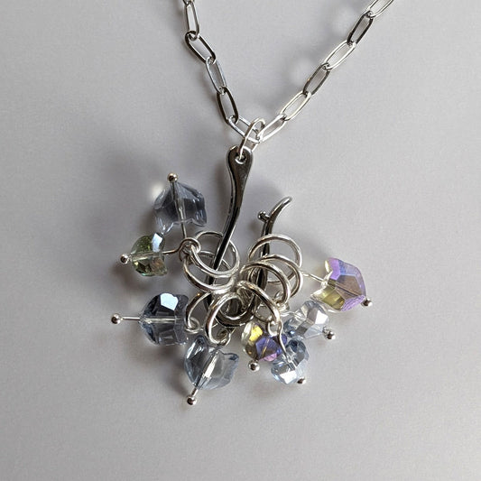 Tiny crystal cat stitchmarker pendant