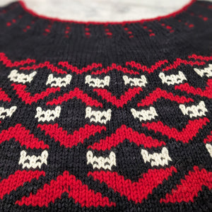 White Cats in the Black Lodge sweater - printed pattern