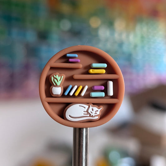 books! cats! plants! needle topper