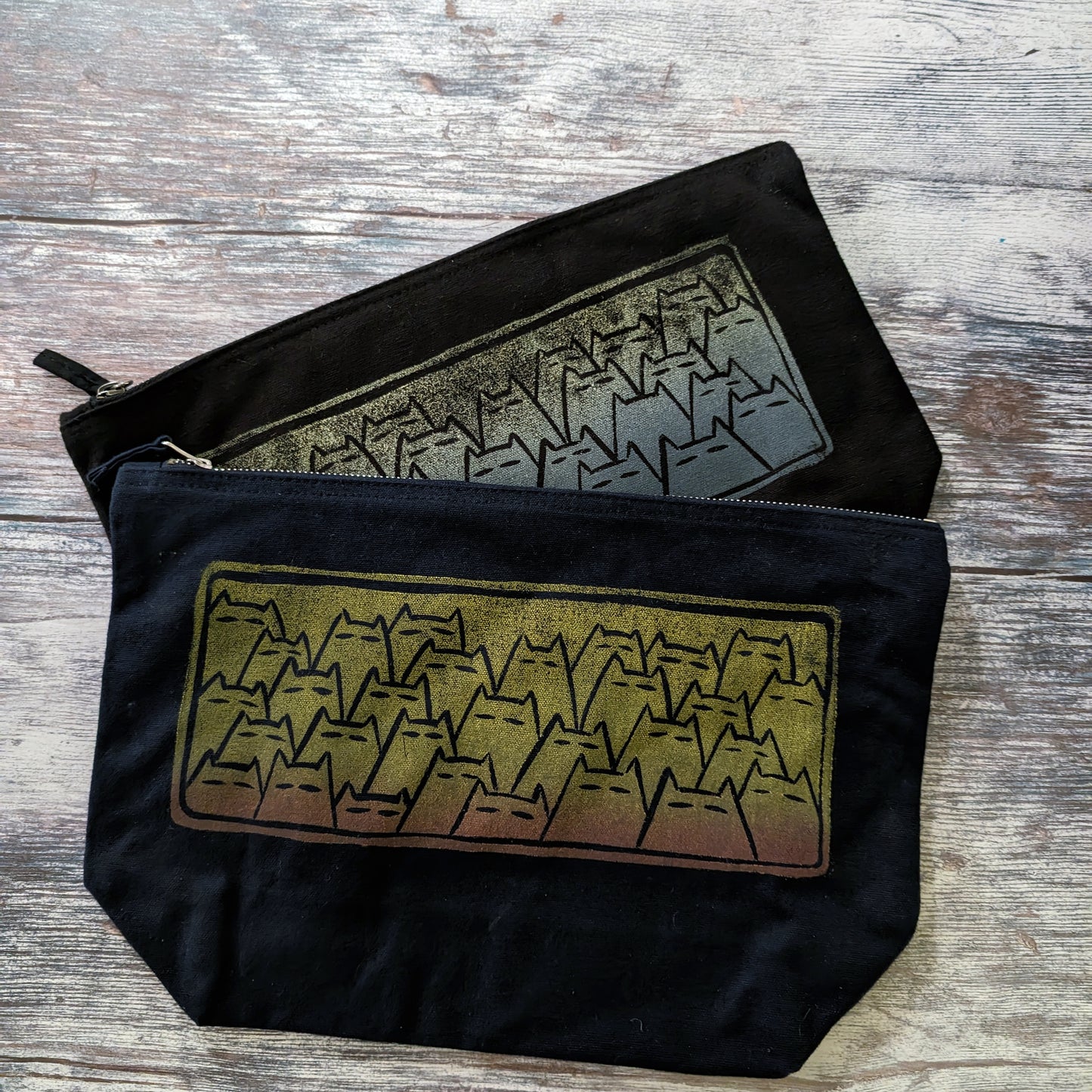Hand printed project bags