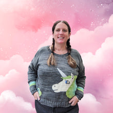 Load image into Gallery viewer, Unicorn sweater  (grownup version) - pattern download
