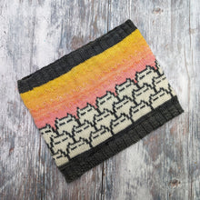 Load image into Gallery viewer, Sinister cat cowl and hat set  - printed pattern
