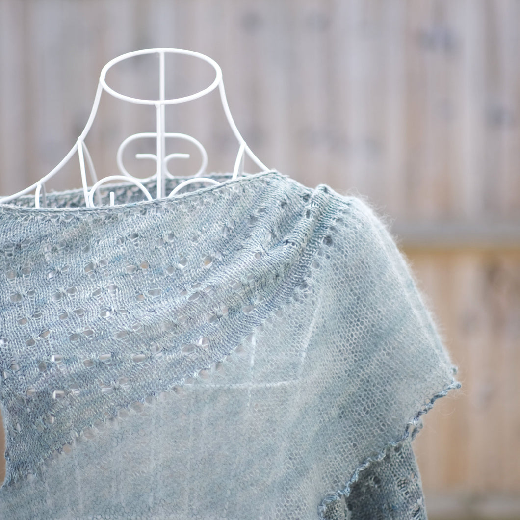 One Hundred Words For Rain shawl - printed pattern