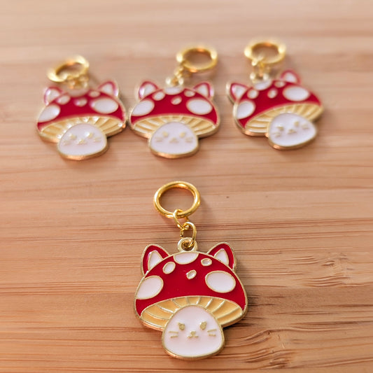 Meowshroom stitchmarkers