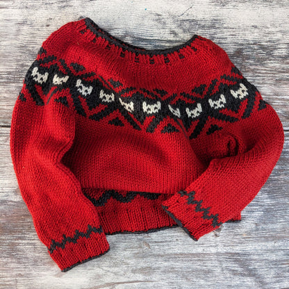 White Cats in the Black Lodge sweater - printed pattern