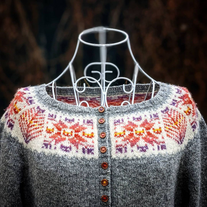 Cats x Shetland cardigan - printed pattern