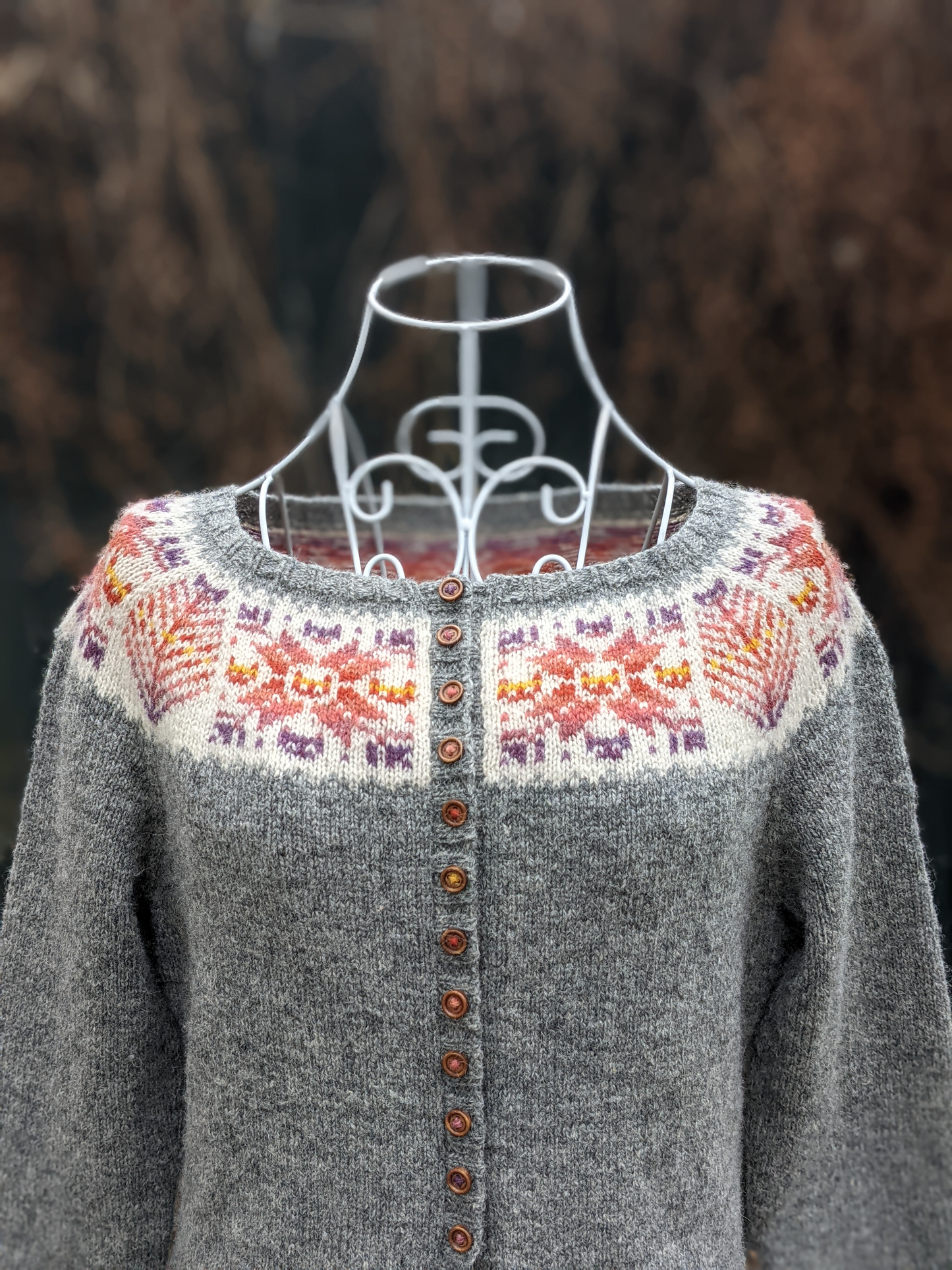 Cats x Shetland cardigan - printed pattern