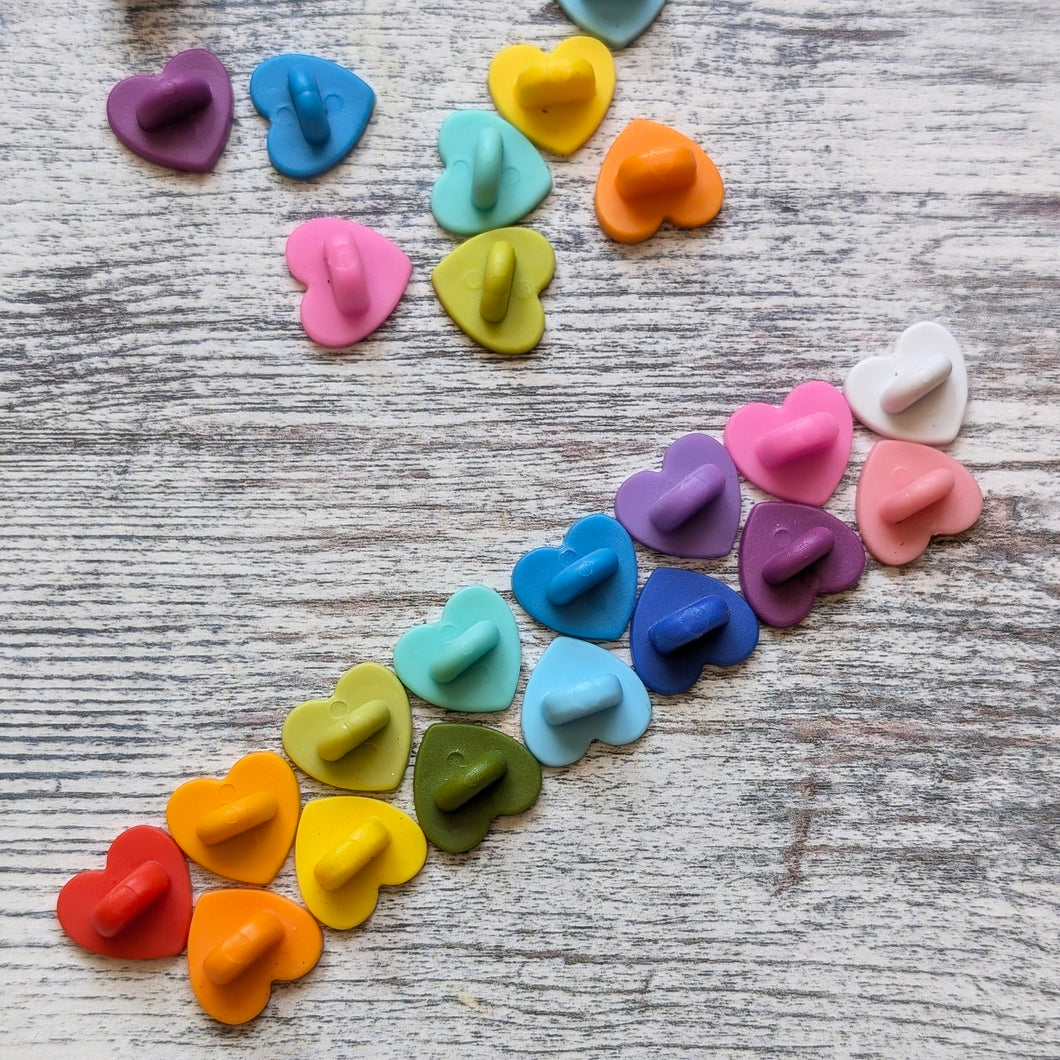 Rainbow heart pin backs