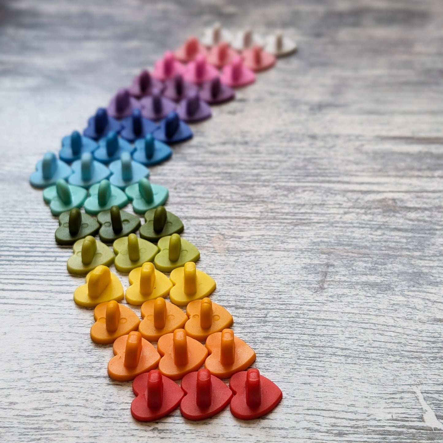 Rainbow heart pin backs