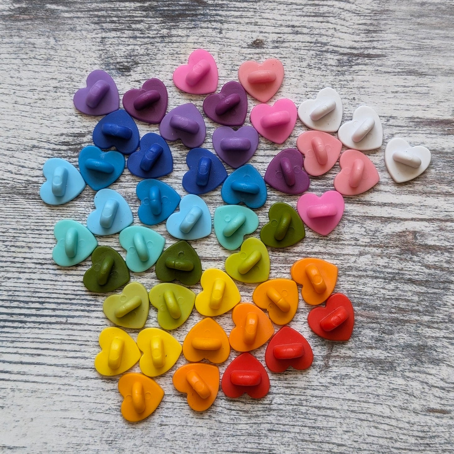 Rainbow heart pin backs