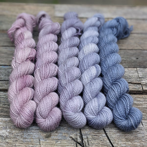 Soft Rain - mini-skein fade set - fingering weight