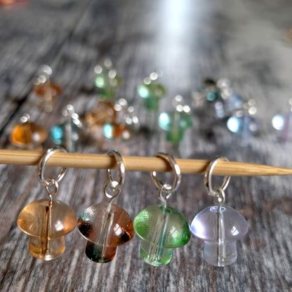 glass mushroom stitchmarkers