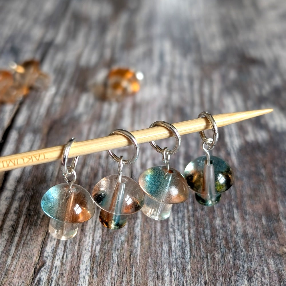 glass mushroom stitchmarkers