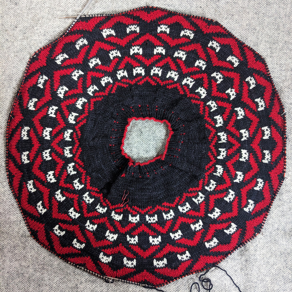 White Cats in the Black Lodge sweater - printed pattern
