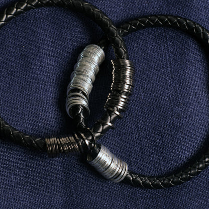 Leather stitchmarker bangle - simple markers