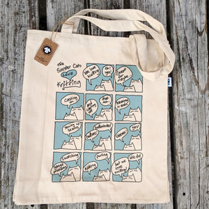 Sinister Cats Love Knitting tote