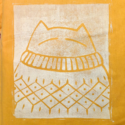 Big bright smug cat sweater sack