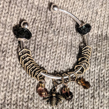 Load image into Gallery viewer, Bronze beekeeper stitchmarker bangle
