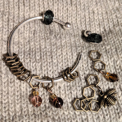 Bronze beekeeper stitchmarker bangle